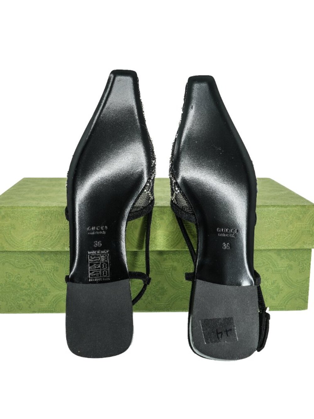 Gucci Crystal GG Mesh Slingback Pumps - Picture 6 of 10